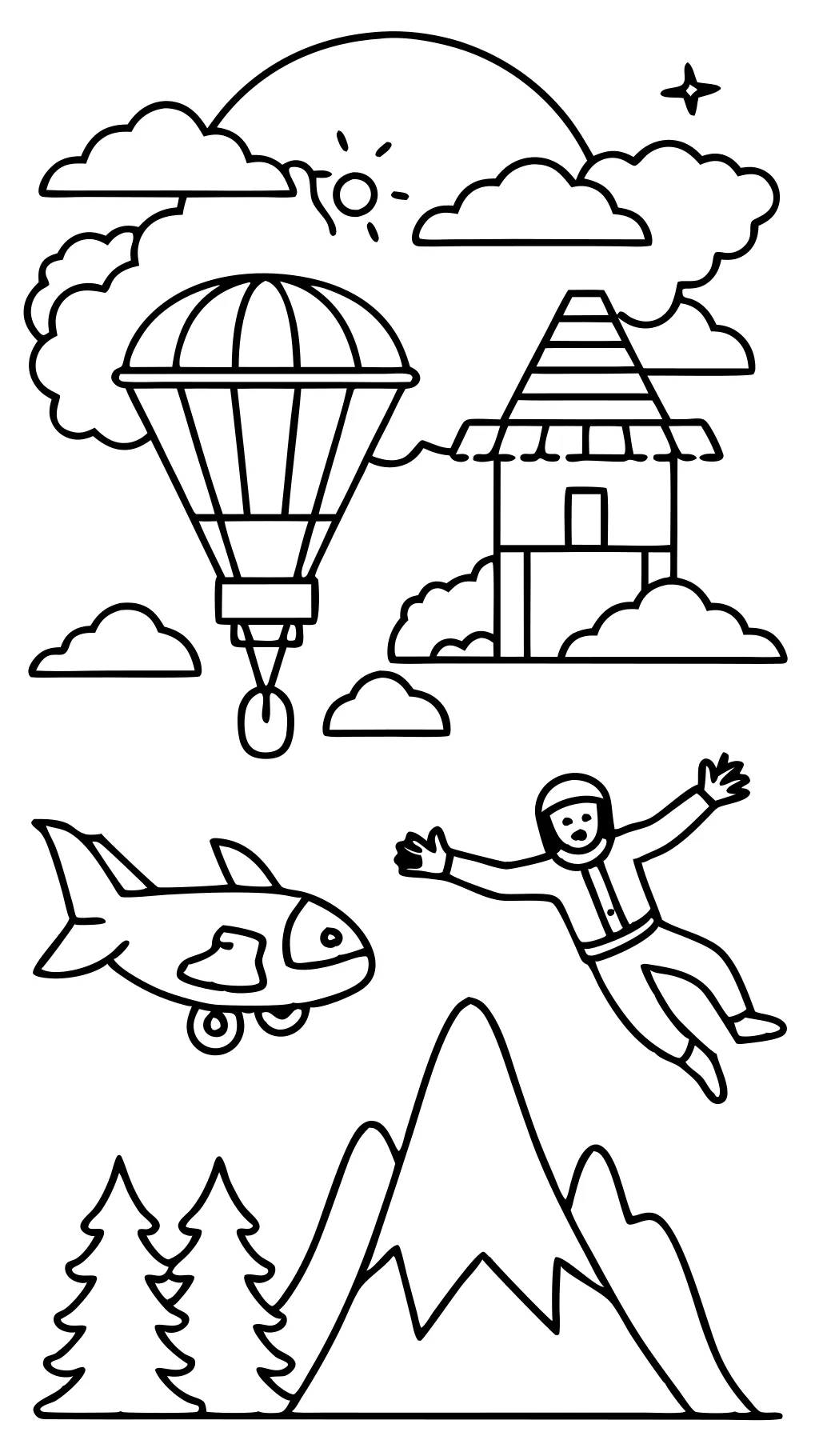 free fall coloring pages